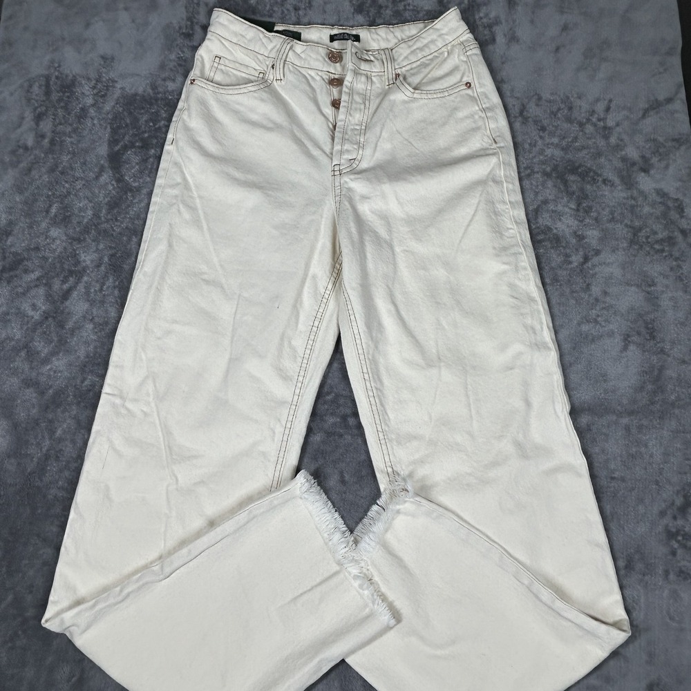 Wild Fable High Rise Straight EasyRigid Jeans Off White Cream 4/32 Button Fly